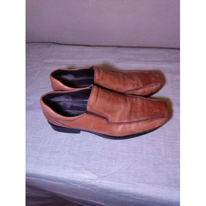 Kenneth Cole Reaction Light Brown Leather Loafers Mens Shoes Size 11